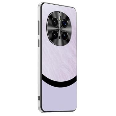 Imagem de HAO RIYLN Capa ultrafina para Honor Magic7/Magic7Pro, capa de couro executiva com proteção de câmera de metal fosco PC à prova de choque, roxo, 7Pro