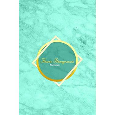 Imagem de Flower Arangement Notebook: Logbook for florists, flower arrangers and hobby floral lovers Record, keep track and make note of all flower arrangements ... Aqua light blue marble and gold cover