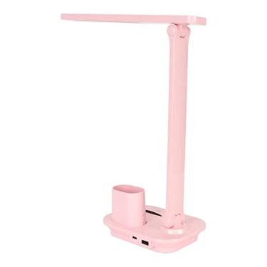 Imagem de Lâmpada de Mesa LED, ângulo de Iluminação Suave, Controle de Toque Ajustável, Proteção para Os Olhos, 5W, 3 Cores, Luz de Mesa LED para Leitura (Rosa)