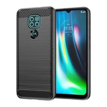 Imagem de Vavies Capa para Moto G9 Play/para Moto E7 Plus/para Moto G9 XT2083 Capa de fibra de carbono, capa fina de TPU macio com absorção de choque, proteção à prova de choque para Motorola Moto G9 Play,