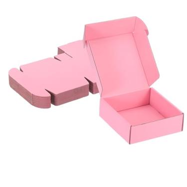 Imagem de PATIKIL Caixas de envio pequenas de 15 x 15 cm, 25 peças, caixas de presente de papelão ondulado para embalagem de correspondência, mudança de embalagem, caixas de pequenas empresas, rosa