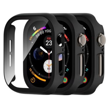 Imagem de Adorve Compatível com Apple Watch Series 11 46 mm protetor de tela/série 10 46 mm, capa rígida de policarbonato com proteção geral de vidro temperado, capas amortecedoras antiarranhões para acessórios