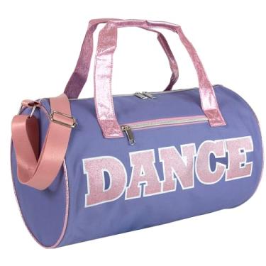 Imagem de Bolsas de dança para dançarinos, meninas, adolescentes e estudantes atletas, bolsa esportiva divertida de dança para meninas e meninos, Roxo/rosa, Sacos de bagagem cilíndricos Softside