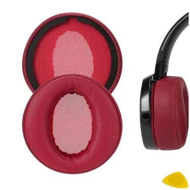 Imagem de Geekria Almofadas auriculares de substituição QuickFit para fones de ouvido Sony MDR-XB950BT MDR-XB950B1 MDR-XB950/H, almofadas de fone de ouvido, peças de reparo de protetores de ouvido (vermelho-escuro)