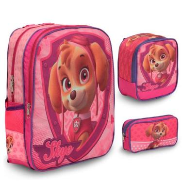 Imagem de Kit Mochila Infantil Escolar Bolsa Skye Paw Patrol Grande - Plike