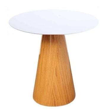 Imagem de Mesa Lateral Cone Base Laminada em Madeira Natural e Tampo 51 cm - Laq