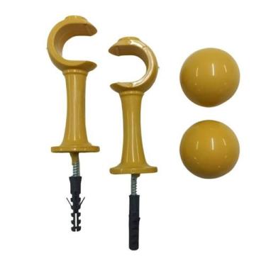 Imagem de KIT 2 Suporte e ponteira Simples para Varão de Cortina 28m - JC ART MI