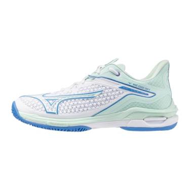 Imagem de Mizuno Tênis feminino Wave Exceed Tour 6 All Court, Branco-fronteira azul, 35