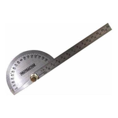 Imagem de Transferidor De Grau 0-180 C/ Régua Aço Inoxidavel Eda