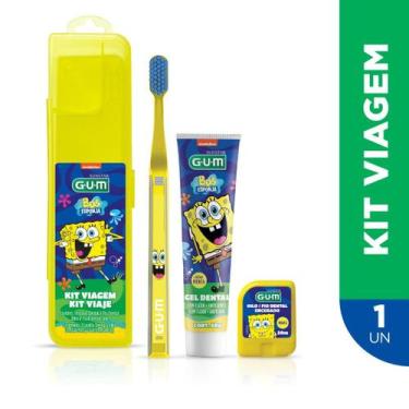 Imagem de Kit Dental Infantil Escova+Pasta+Fio - Bob Esponja - Gum
