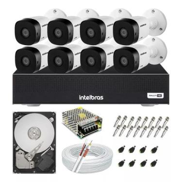 Imagem de Kit 8 Câmeras de Segurança Intelbras Multi Hd 1120b E Dvr 8 Canais 110
