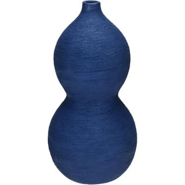 Imagem de  VASO DECORATIVO ENFEITE CASA HOME&CO CERÂMICA 28x14x14cm AZUL