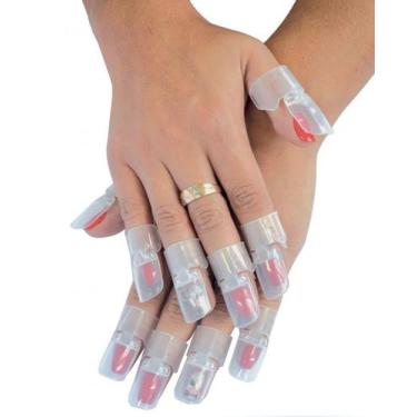 Imagem de Protetor de dedo para unhas pintadas anti mancha e impacto com 10 unid