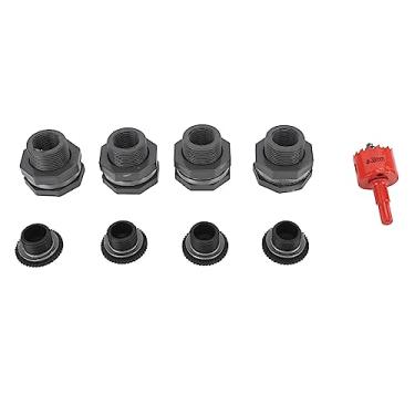 Imagem de Encaixe de Antepara de PVC Com Plugues, Adaptador de Torneira de Tanques de água para Barris de Chuva, Piscinas, Aquários, banheiras. Kit de 9 Peças para Facilitar a Instalação