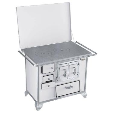 Imagem de Fogão A Lenha Gabinete N2 Branco Ferro Fundido Direito Porta Dupla