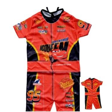 Imagem de Fantasia Infantil Relâmpago Macacão Temático Carros Menino – Heróis e Aventura (PP (1 a 2 anos))
