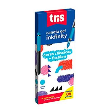 Imagem de Caneta Gel Tris Inkfinity Fashion Azul Caixa 6 Unidades