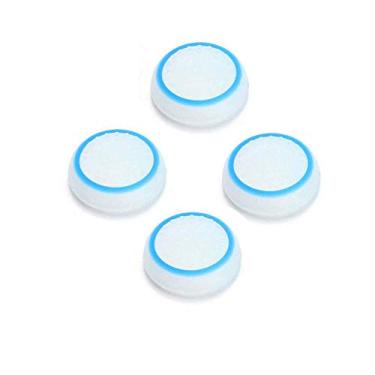 Imagem de Capa para polegar de silicone Joystick com aderência analógica, capa para PS4 PS3 Xbox One Xbox 360 Wii U NS Pro Controller (branco-azul)