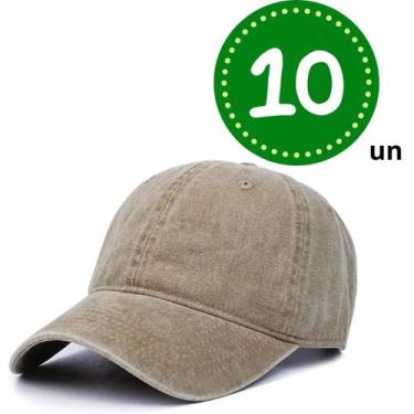 Imagem de Kit 10 Bonés Sarja de Beisebol Liso Aba Curva Esportivo Unissex Para C