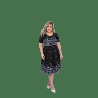 Imagem de Vestido Rodado Atacado Plus Size Igreja Culto Cristã Moda Feminina Eva
