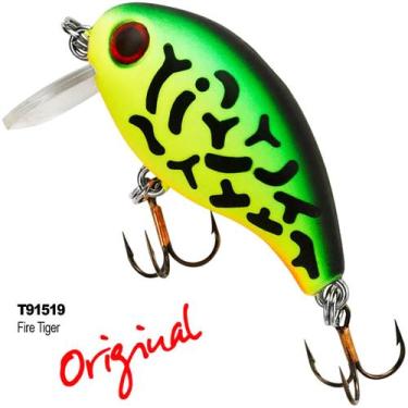 Imagem de Isca Artificial REBEL Teeny Wake-R Fire Tiger Verde Amarela Laranja T9