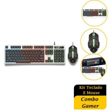 Imagem de Kit Teclado E Mouse Combo Gamer Led Rgb Usb Para Notebook Pc Cor do mo
