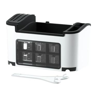 Imagem de YWJLQH Organizador de cozinha colher de pauzinhos de armazenamento rack de especiar, Branco