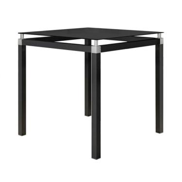 Imagem de Mesa Jantar 4 Lugares Tampo Vidro Quadrado 75cm Malva Preto
