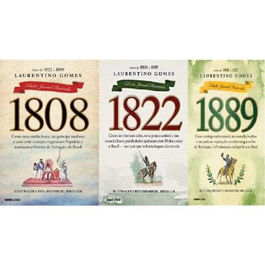 Imagem de Kit 3 livros laurentino gomes edição juvenil ilustrada 1808 + 1822 + 1889