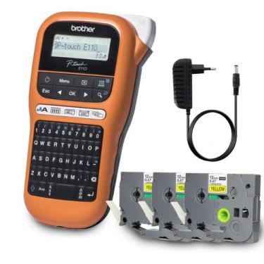 Imagem de Rotulador Brother Pt-e110 + Fonte + 03 Fita Tze-631 X-full