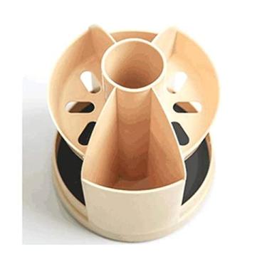 Imagem de Porta-lápis de mesa, suporte giratório de 360°, caixa de armazenamento com design de várias células, suporte de pincel de maquiagem de grande capacidade, suporte de caneta para escritório, escola