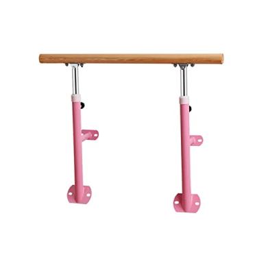 Imagem de Bastões de balé de montagem na parede barra de balé estável para crianças e adultos Altura ajustável dança alongamento haste fitness (rosa 1,5 m)