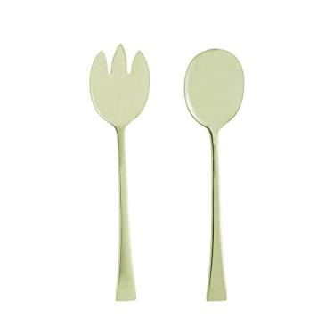 Imagem de Colher e Garfo para Salada de Aço Inox Berna Wolff Champanhe Fosco