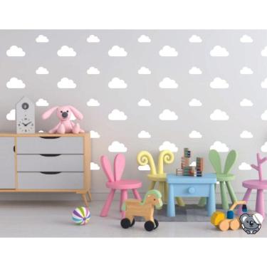 Imagem de Adesivo De Parede Quarto De Bebês Nuvens Brancas Miniaturas