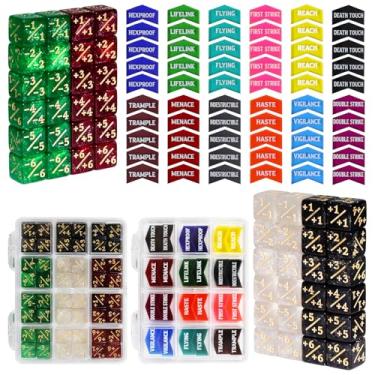 Imagem de FIGURESLAB 108PCS MTG Keyword Tokens & 12mm MTG Life Counter Dice Set for Magic Card, CCG Creature Stats Loyalty Dice with Box, Magic TCG Card Game Accessories