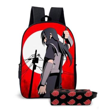 Imagem de Mochila Volta as Aulas Anime Nuvem Vermelha Justu Naru Fãs Faculdade T