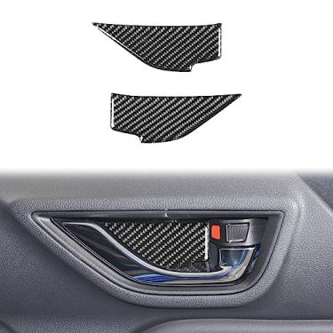 Imagem de Unifizz Adesivo de painel de maçaneta interna de fibra de carbono preto, capa protetora de colisão para Subaru BRZ/Toyota GR86 2022-2024, acabamento de tigela de porta interna, acessórios automotivos