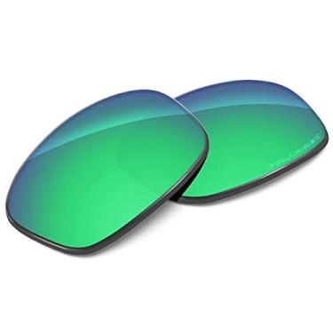 Imagem de Tintart Lentes de desempenho compatíveis com Oakley Fives Squared OO9238 | Fives Squared Asian Fit (AF) OO9214 polarizado gravado, Verde esmeralda - Polarizado máximo, tamanho �nico