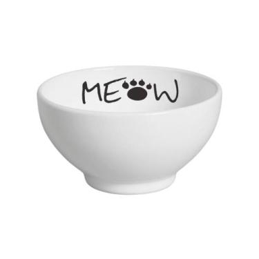 Imagem de Kit Comedouro Branco/Preto Suporte de Orelhas Médio - Cerâmica Regina