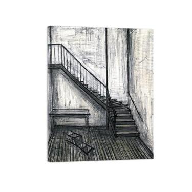 Imagem de Bernaard Bufffet Pinturas famosas decoração-Escadaria-Abstrato Impressão Lona Prontas para Pendurar 20x25cm8x10in Tela Embrulhada