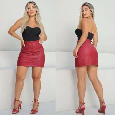 Imagem de Saia Feminina Tecido material sintético Cintura Alta Saia Social Moda 