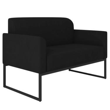Imagem de Poltrona Namoradeira 2 Lugares Industrial Preta S07 Preto