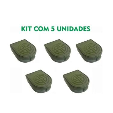 Imagem de Kit 5 Porta Munição Estojo 36 Munições Bélica .380 .40 9 Mm 7.65 Verde