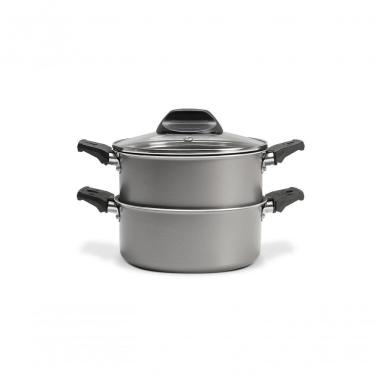 Imagem de Cozi-Vapore Brinox Cor & Vapor Prata 16 Cm - Cozinha No Vapor Com Pouco Ou Nenhum Óleo Prata