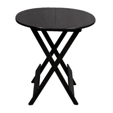 Imagem de Mesa Para Bar E Café Dobravel De Madeira 70 Redonda - Preto - Preto