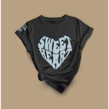 Imagem de Camiseta Com Desenho De Coração Moderno  Visual Minimalista - Lobo Set