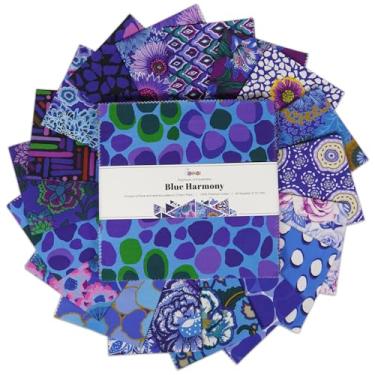 Imagem de Soimoi 40 pacotes de tecido acolchoado de 25,4 x 25,4 cm pré-cortados, quadrados de tecido de algodão DIY, bolos de camada impressa, materiais de patchwork para decoração de panos, pingentes para