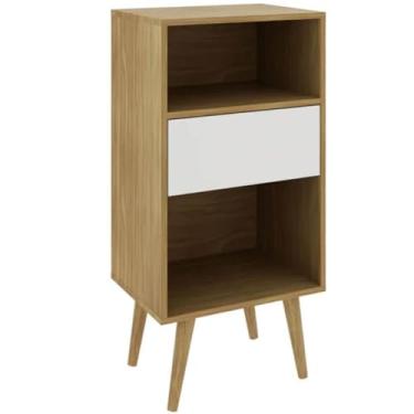 Imagem de Estante Baixa Para Sala 01 Gaveta E1715 Natural Off White Tecno Mobili