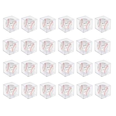 Imagem de FavorFishFans Pacote Com 24 Estojos Para Exposição De Beisebol - Suporte Cubo Acrílico Proteção Uv Bolas Beisebol, Tênis, Golfe E Bilhar Autografadas