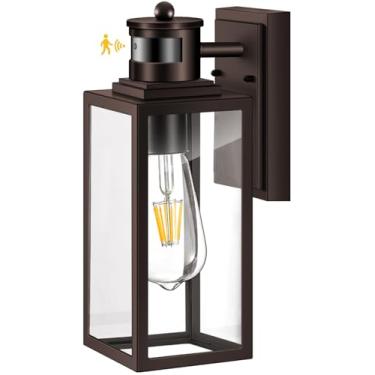 Imagem de VIANIS Luminárias De Parede Externas Com Sensor Movimento, Bronze Polido Para Garagem Externa, Do Amanhecer Ao Anoitecer, Luzes Varanda Externa Alumínio Montagem Em Casa, Arandela Modernas